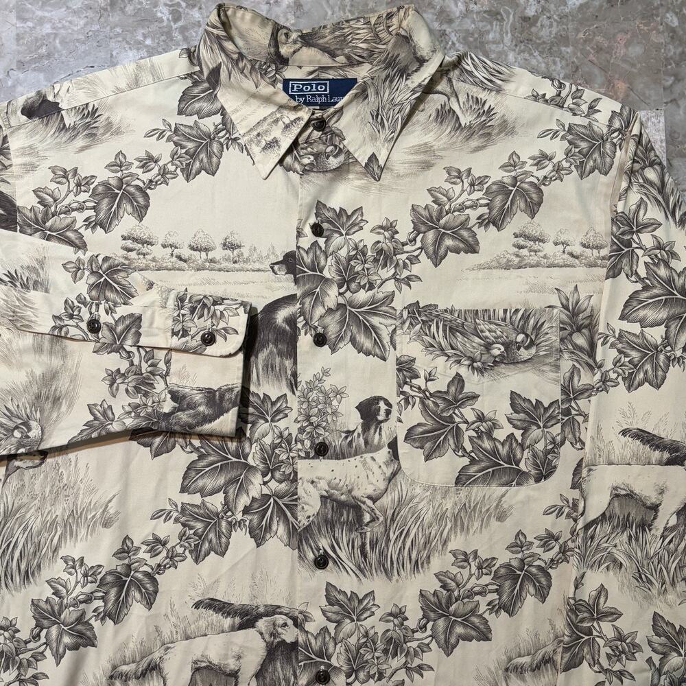 Polo Ralph Lauren Shirt Mens Large Dogs Dalmatian Hunting Sportsman Marlowe